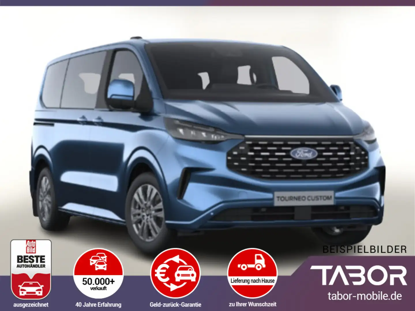 Ford Tourneo Custom 2.0 TDCi 136 Aut Tit 320 L1 SHZ Blau - 1