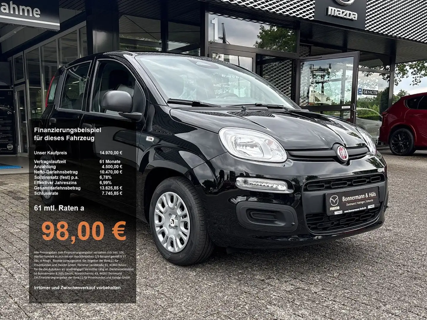 Fiat Panda 1.0 Hybrid MY'25 + City Paket *PDC hi*ZV*Bluetooth Schwarz - 1