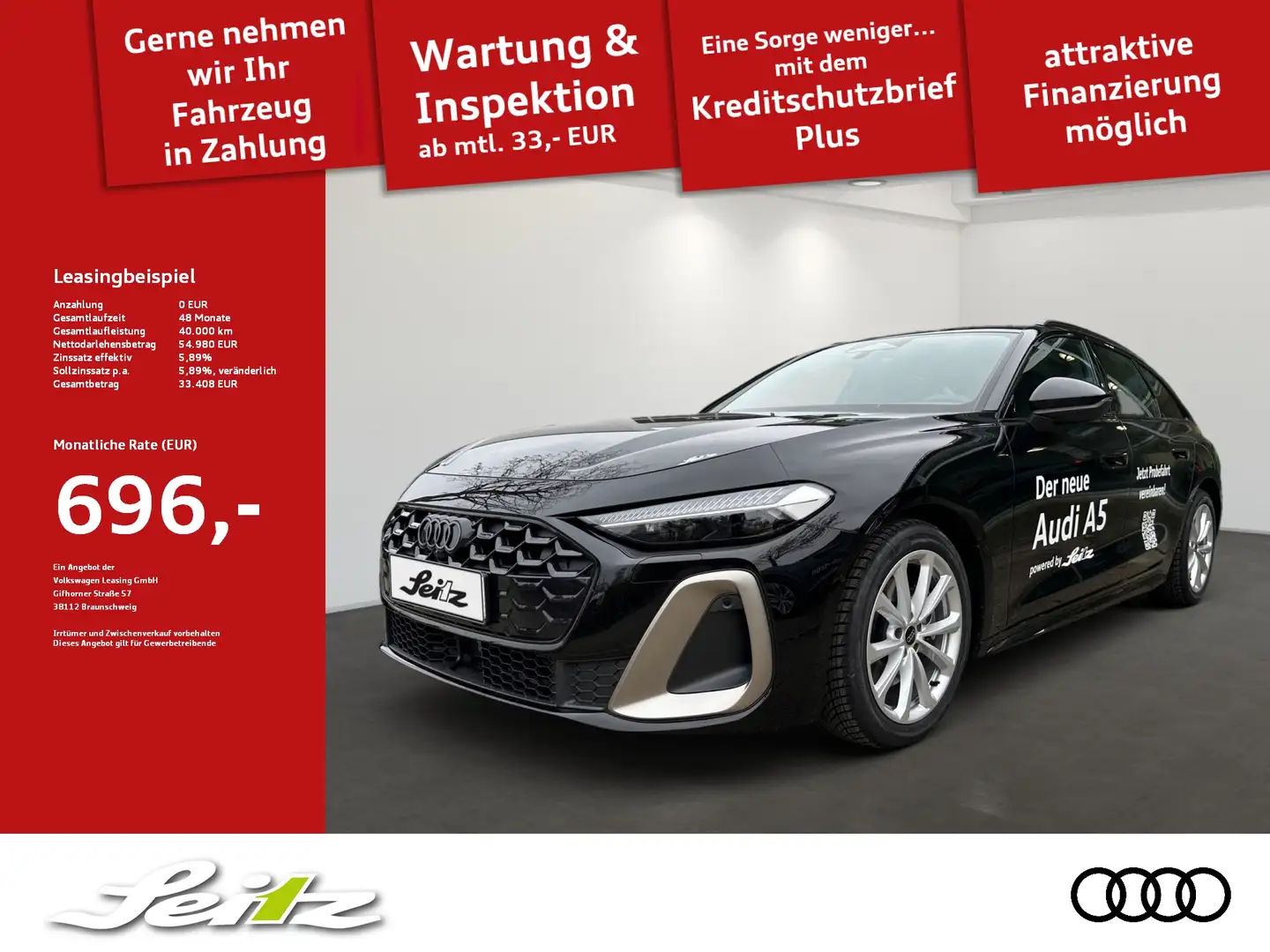 Audi A5 Avant 2.0 TFSI quattro edition one *NAVI*KAMERA*MA Schwarz - 1