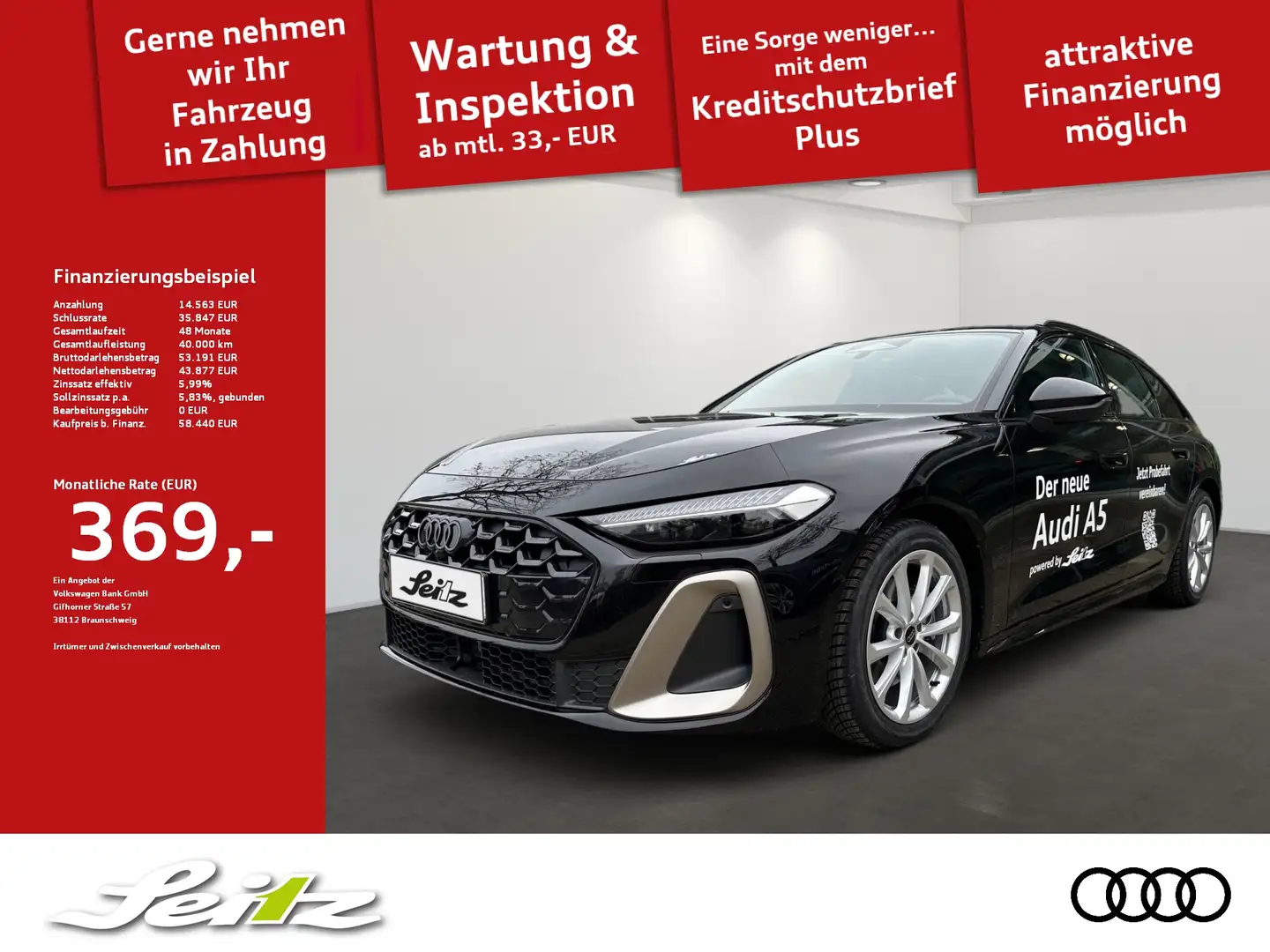 Audi A5 Avant 2.0 TFSI quattro edition one *NAVI*KAMERA*MA Schwarz - 1