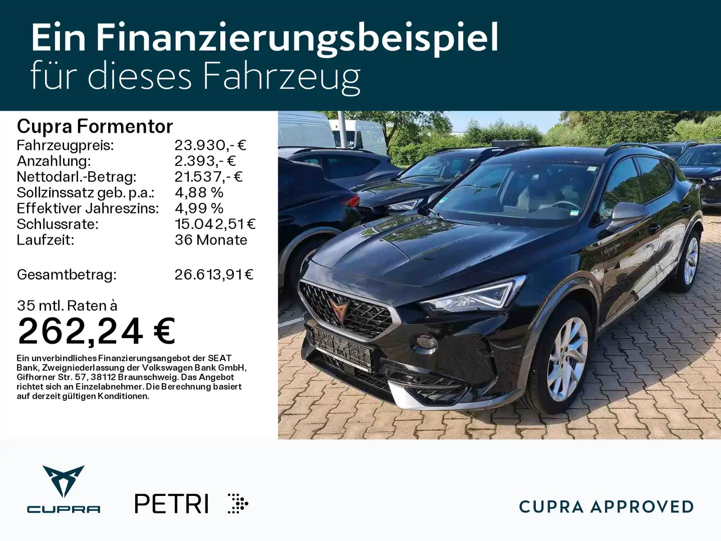 CUPRA Formentor 1.5 TSI DSG*NAVI*KAM*SHZ*E.Heck*Vorb.A Schwarz - 2