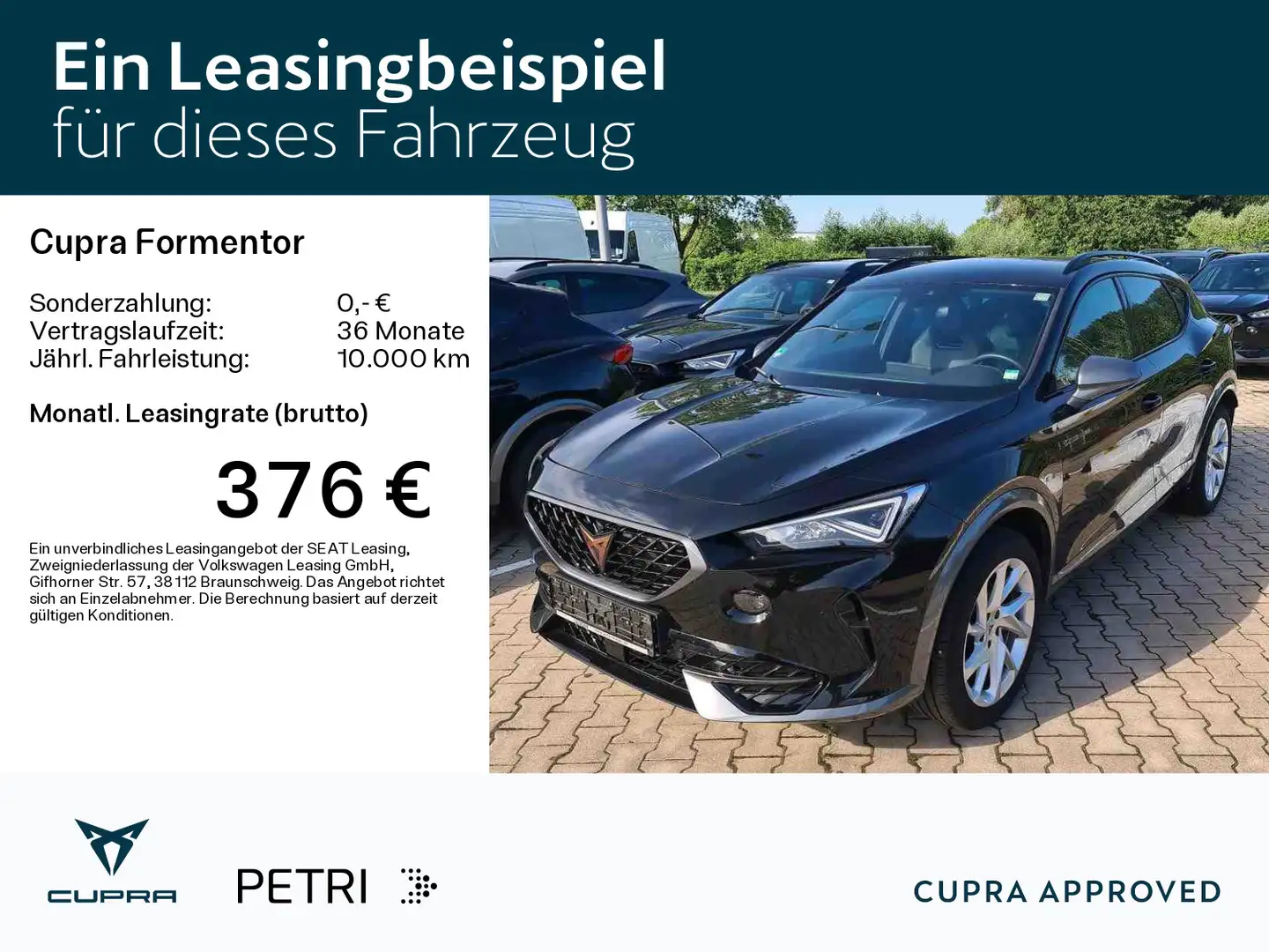 CUPRA Formentor 1.5 TSI DSG*NAVI*KAM*SHZ*E.Heck*Vorb.A Schwarz - 2