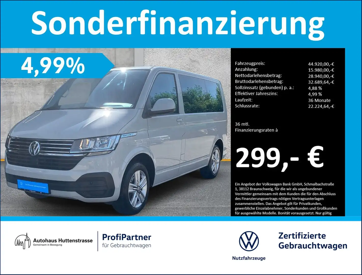 Volkswagen T6 Multivan 2.0 TDI DSG 7 Si. STANDHZG AHK Grau - 1