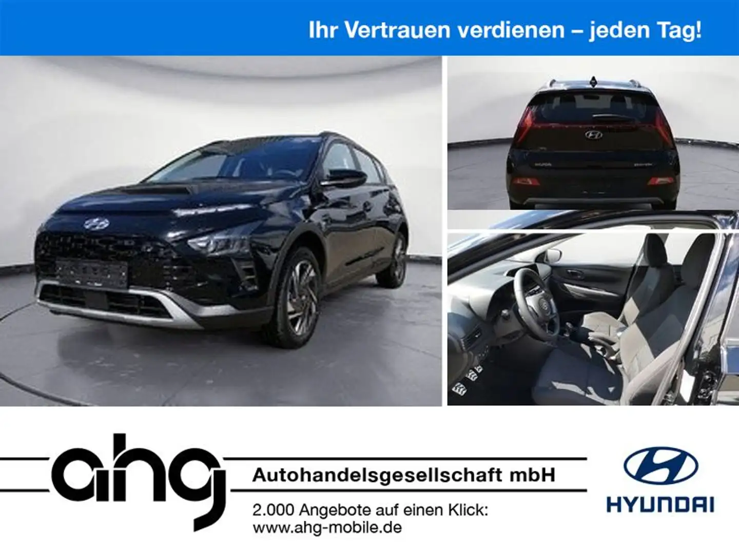 Hyundai BAYON TREND 1.0 T-GDI 28.200,- UVP ab 188,- mona Zwart - 1