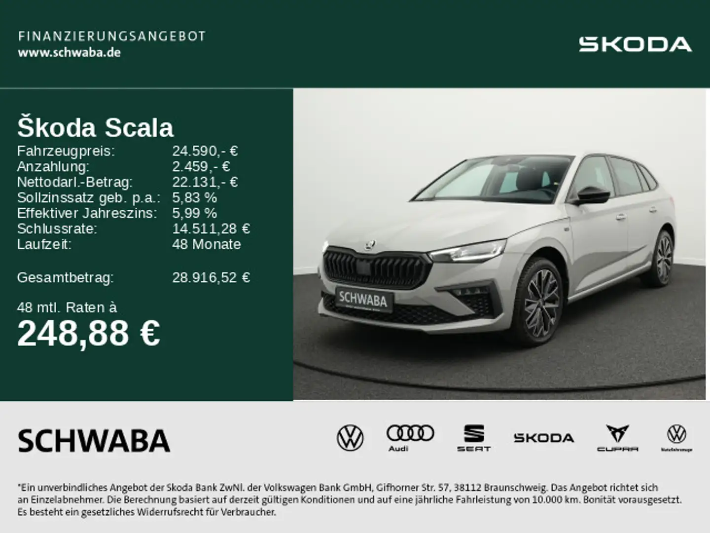 Skoda Scala Selection 1.0 TSI DSG LED*VIRTUAL*ACC*17" Grau - 1