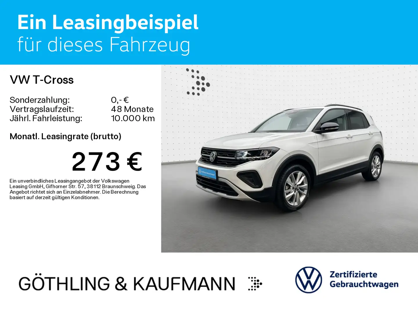 Volkswagen T-Cross Life GOAL 1.0 TSI DSG*NAVI*AHK*SHZ*ACC*P Weiß - 2