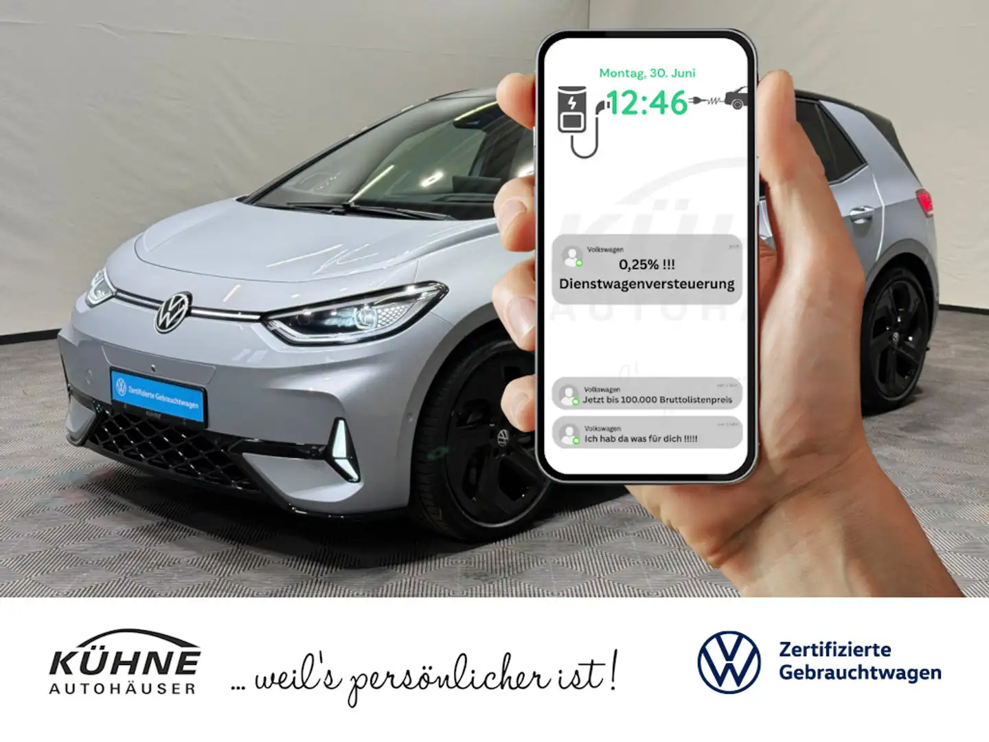 Volkswagen ID.3 GTX | MATRIX NAVI PANO AHK HUD 360°KAMERA Silber - 1