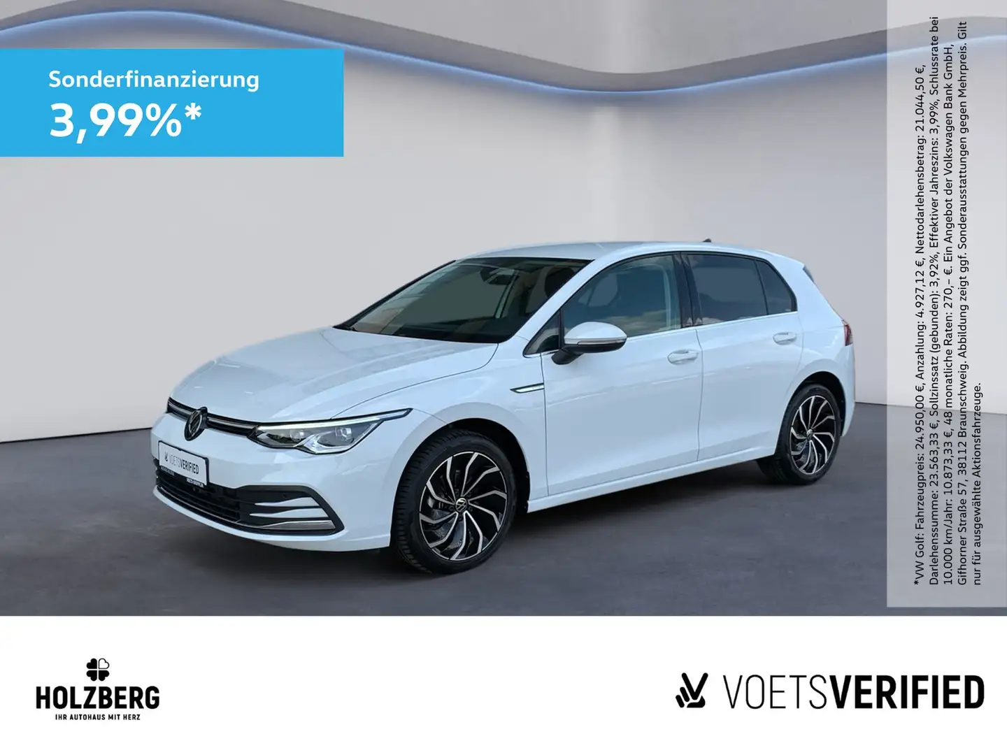 Volkswagen Golf VIII 2.0 TDI Style DSG AHK+REAR-VIEW Weiß - 1