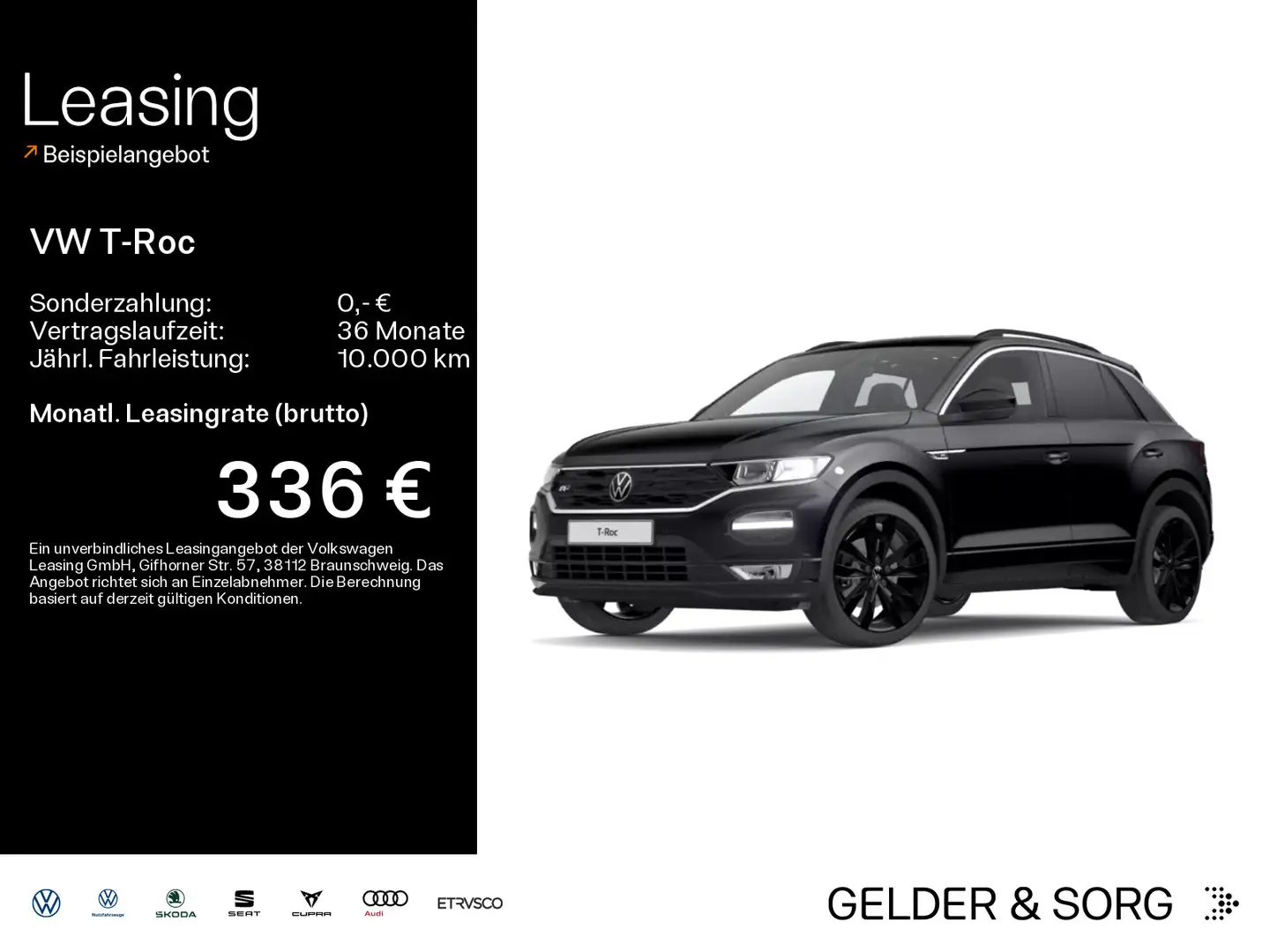 Volkswagen T-Roc R-Line 2.0 TDI 19Z*AHK*RFK*Beats*Pano*Navi Schwarz - 1