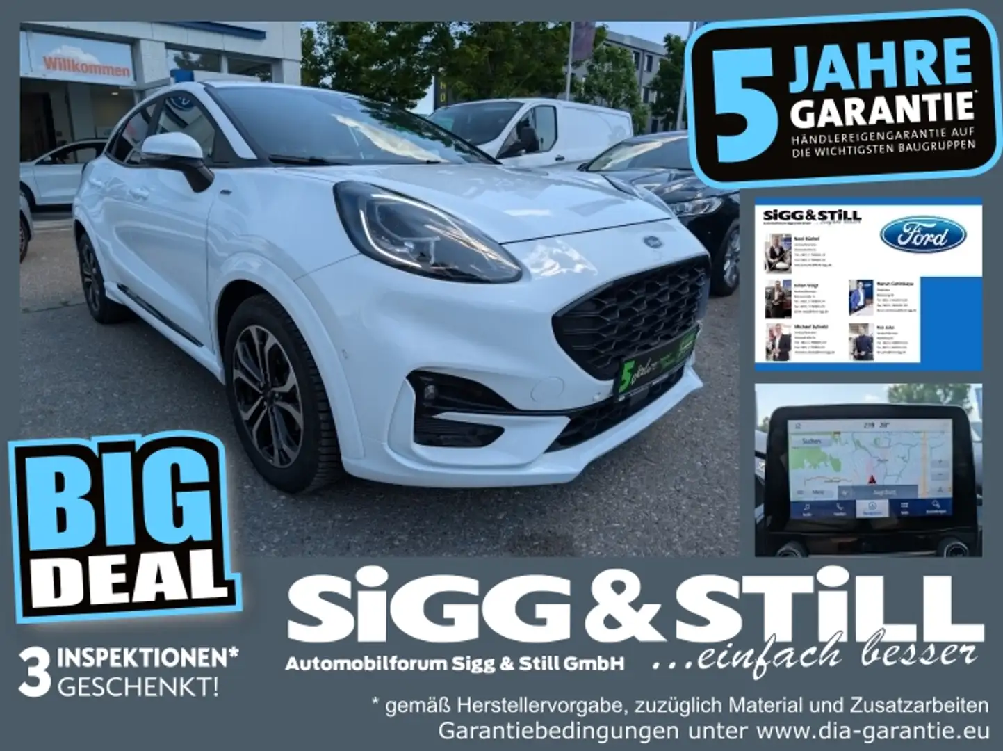 Ford Puma 1.0 ST-Line LED*NAVI*KLIMA*ALU17*SHZ*PDC*CAM Weiß - 1