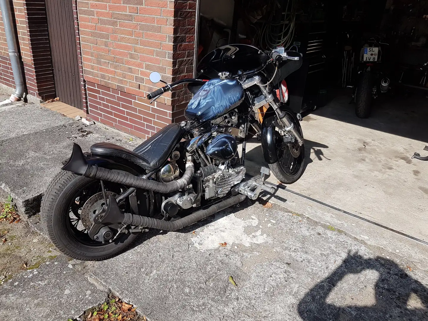 Harley-Davidson Late Shovel Early Shovel Bj.1951 im Jammer Starrrahmen Noir - 2