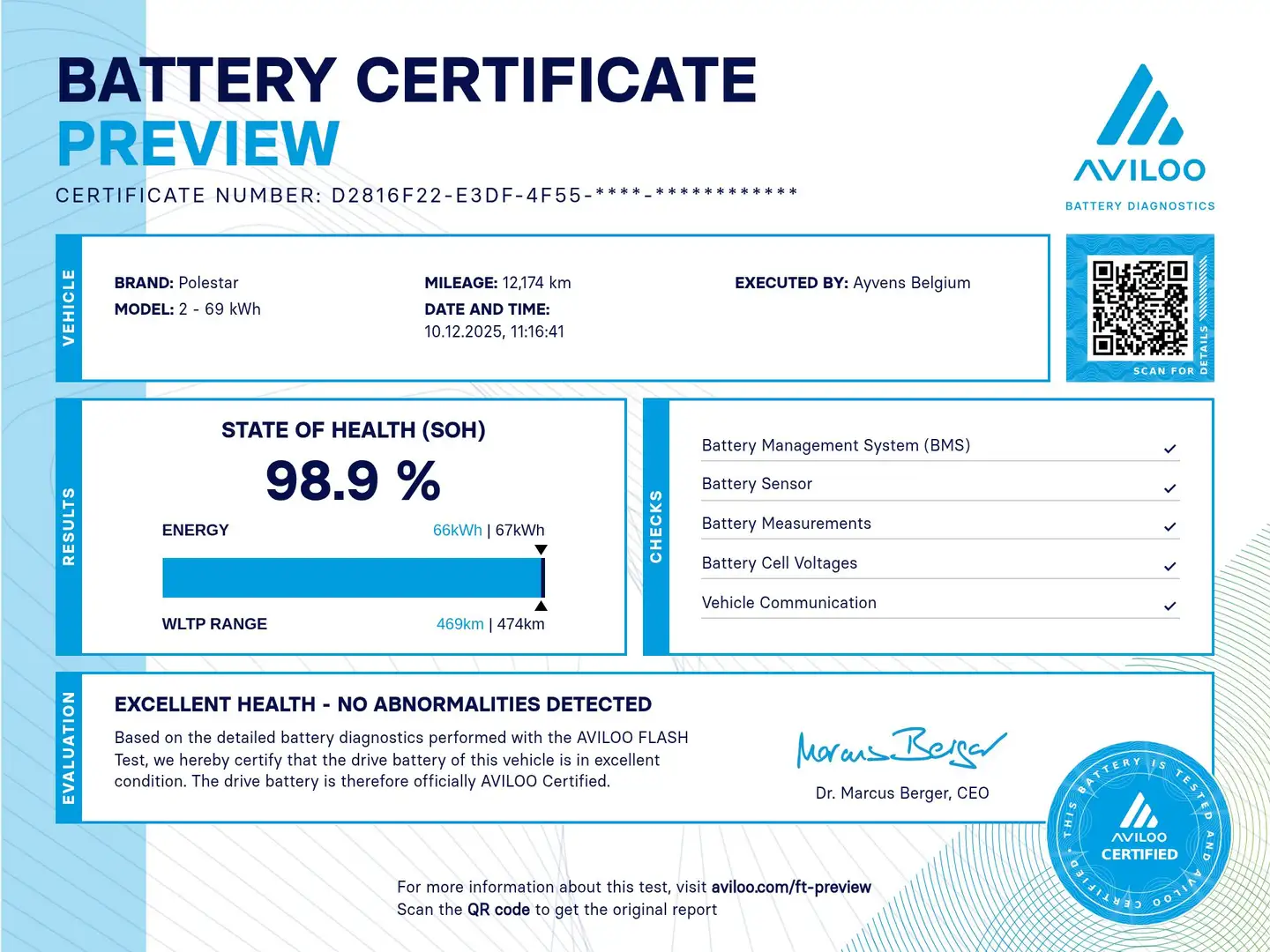 Polestar 2 69 kWh Single Motor Standard Range LED GPS PDC CAM Bleu - 2