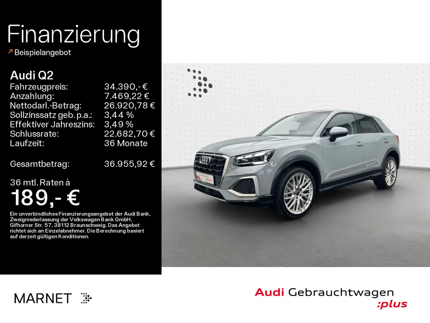 Audi Q2 Advanced 35 TDI quattro*Navi*Matrix*Alu*PDC*P Gris - 1