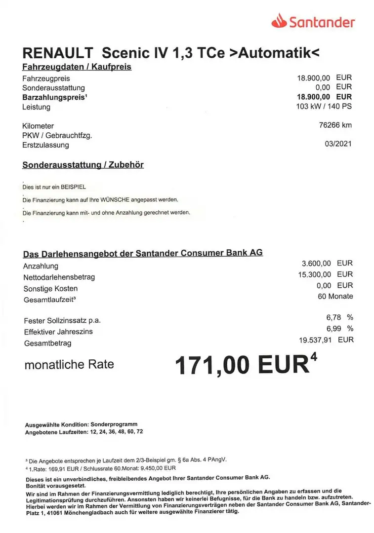 Renault Scenic IV  1,3 TCe 140 AUT/AHK/NAVI/Sitzheizung Weiß - 2