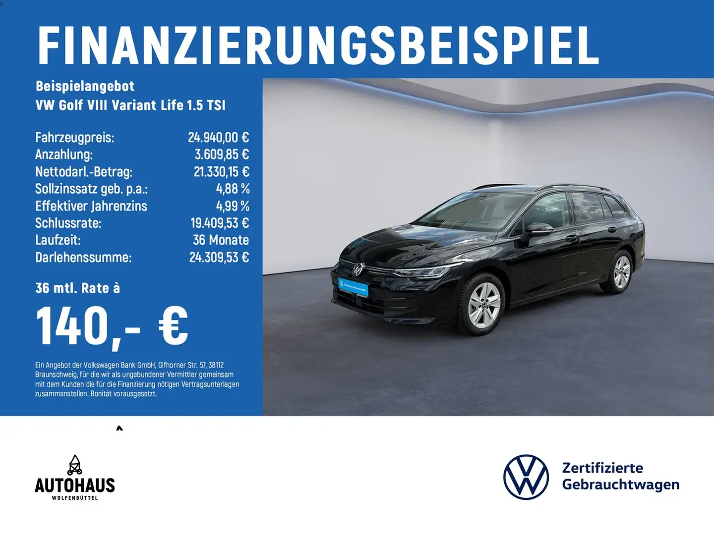 Volkswagen Golf VIII Variant Life 1.5 TSI AHK HuD KAMERA Black - 2