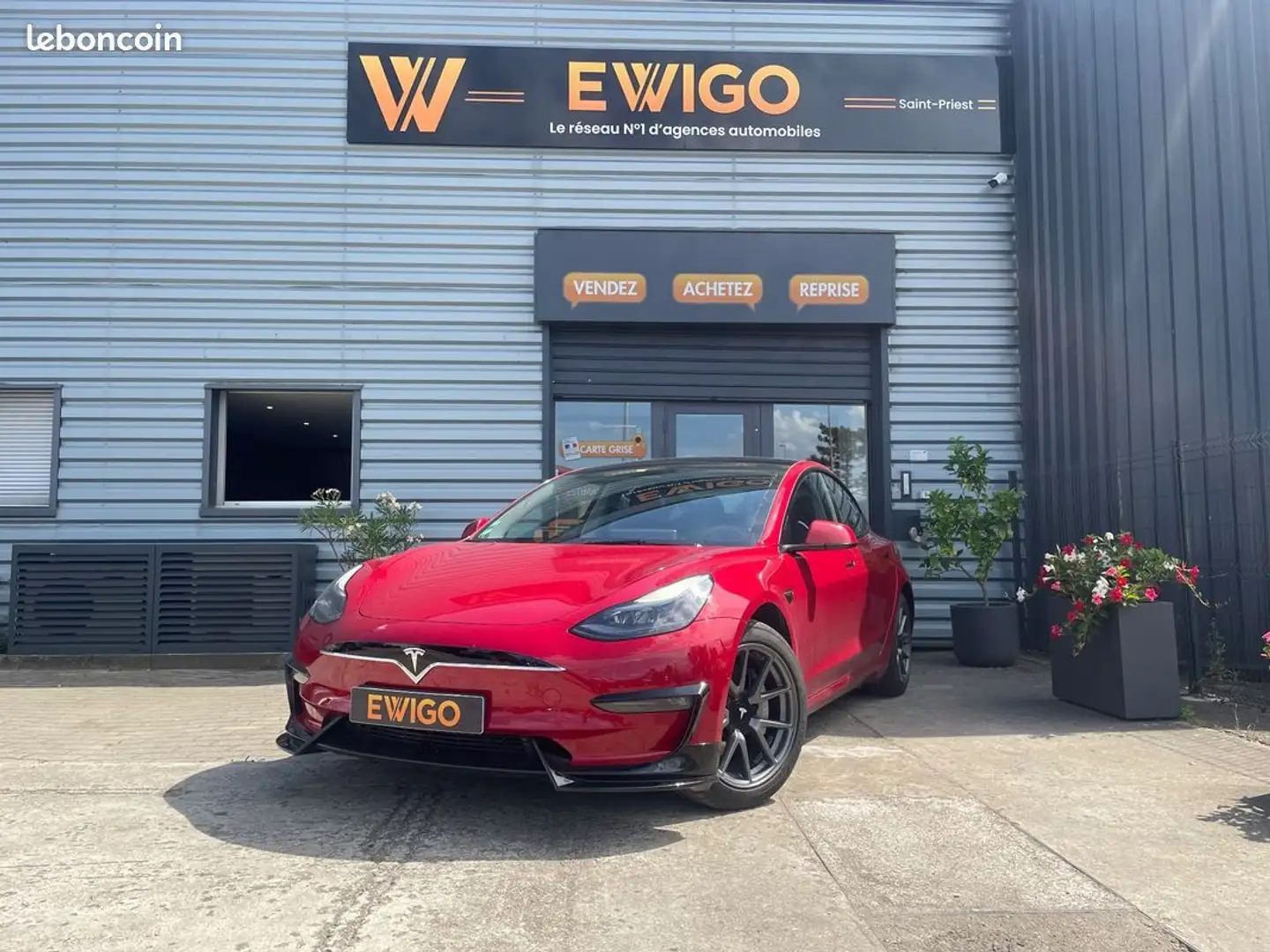 Tesla Model 3 model-3 electric 500ch (option boost) 82kwh grande-autonomie 4wd Rot - 1