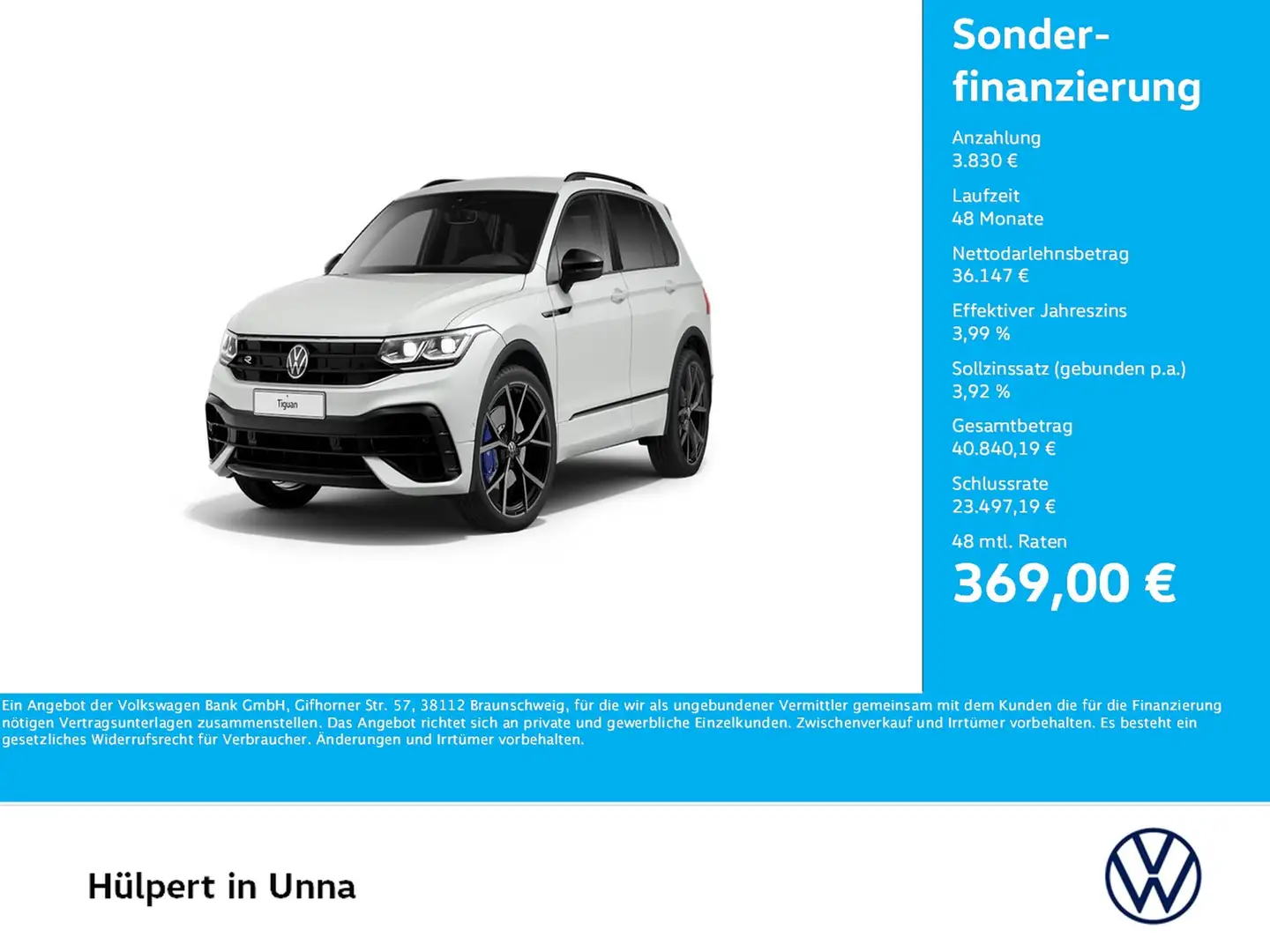 Volkswagen Tiguan 2.0 R BLACK STYLE 4X4 AKRAPOVIC ACC LM21 Weiß - 1