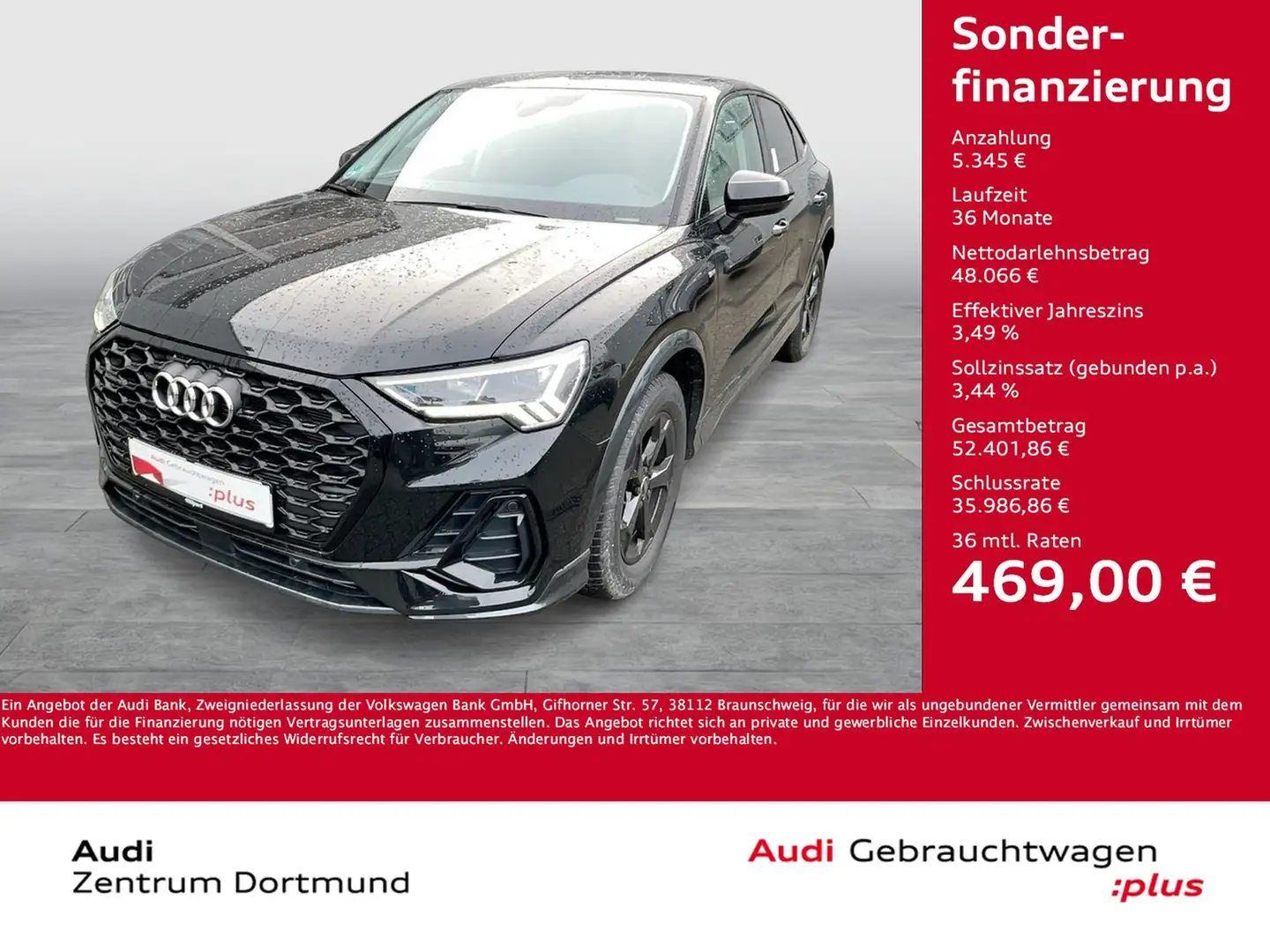 Audi Q3 Sportback 45 quattro S LINE BLACKPAK AHK LM19 Schwarz - 1