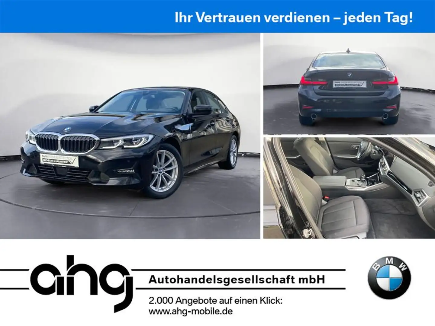 BMW 320 i xDrive Advantage Aut. Navi Laser AHK ACC Negro - 1