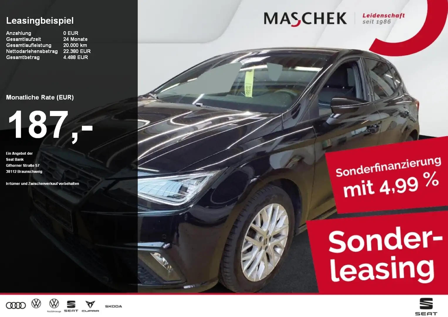 SEAT Ibiza FR 1.0 TSI DSG Navi LED RearView ACC Sitzh. Zwart - 1