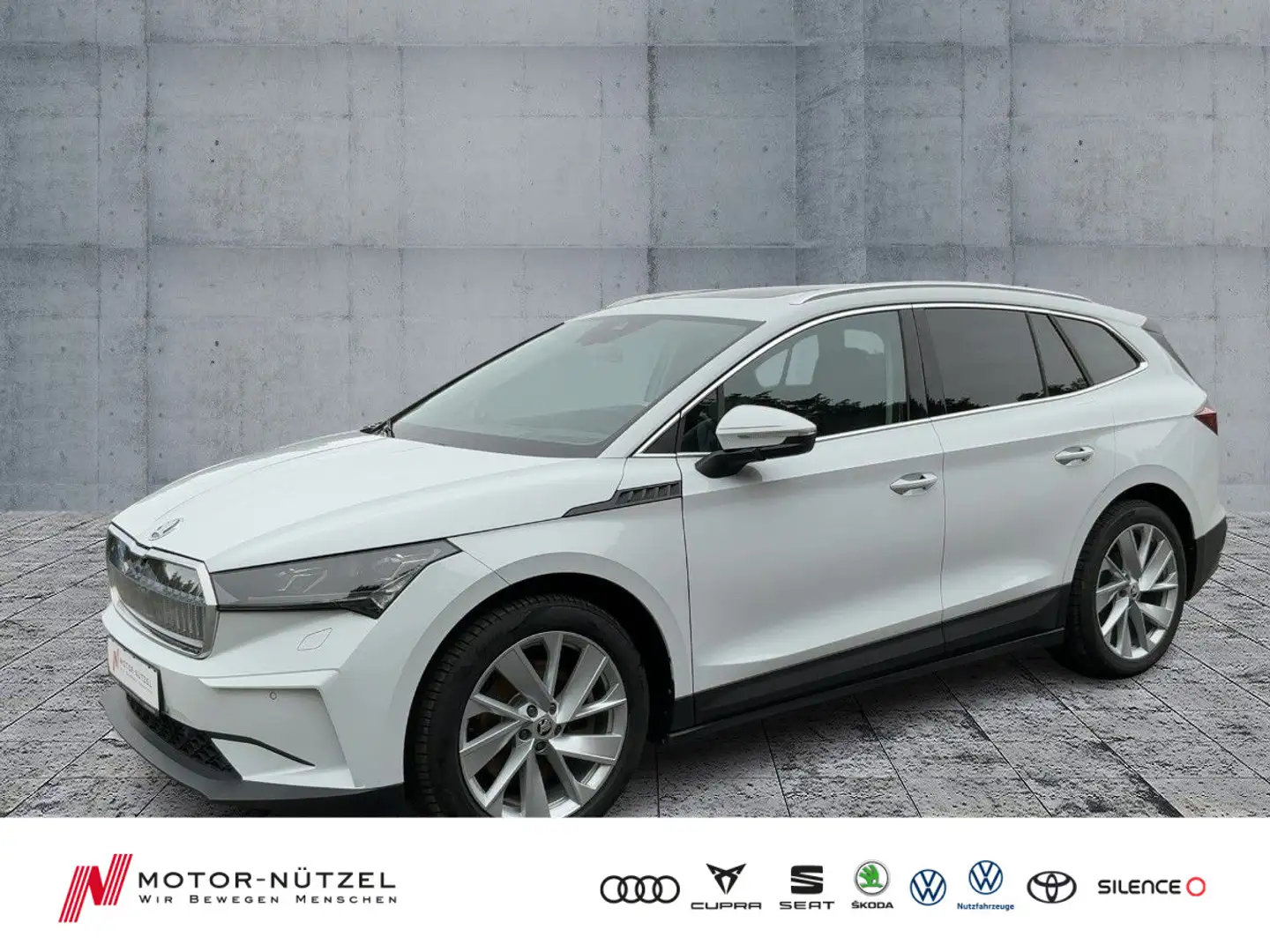 Skoda Enyaq 80 SUITE LEDER+MATRIX+NAV+AHK+PANO+ACC+HuD Weiß - 1