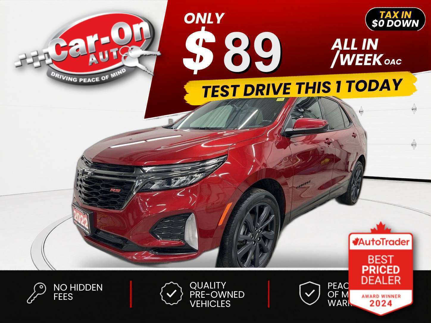 Red 2022 Chevrolet Equinox RS with 1RS AWD SUV / Crossover Four-Wheel Drive Automatic