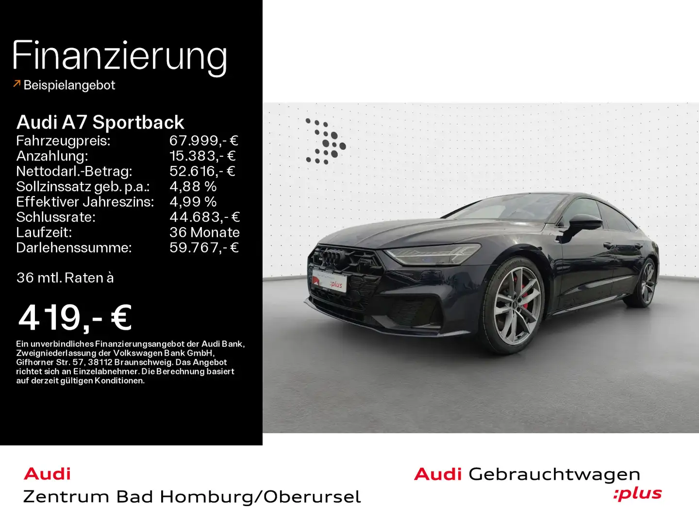 Audi A7 55 TFSI e quattro S line*Navi*Matri Blau - 1