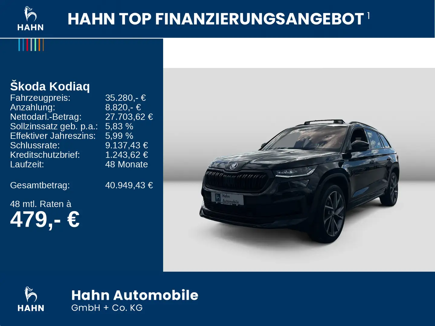 Skoda Kodiaq 1.5TSI DSG Sportline Pano Leder Navi Matr Schwarz - 2