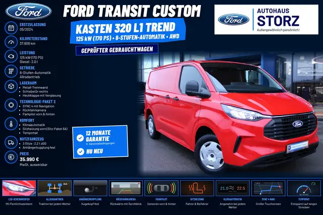 Ford Transit Custom Kasten 320 L1 Trend ALLRAD|HECKKLAPPE|AUTOMATIK|AH