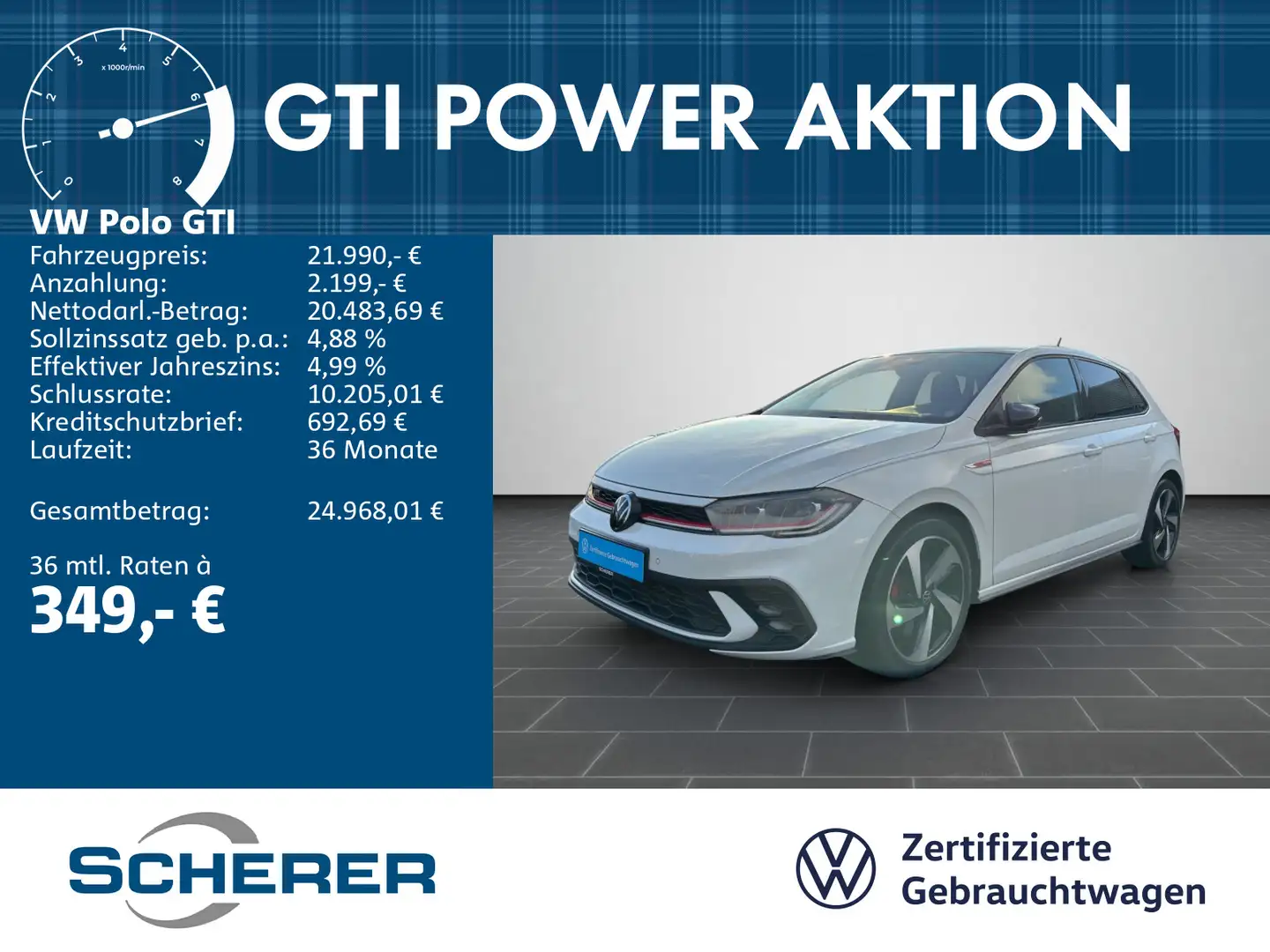 Volkswagen Polo GTI 2.0 TSI LED KAMERA NAVI PDC SHZ Weiß - 1