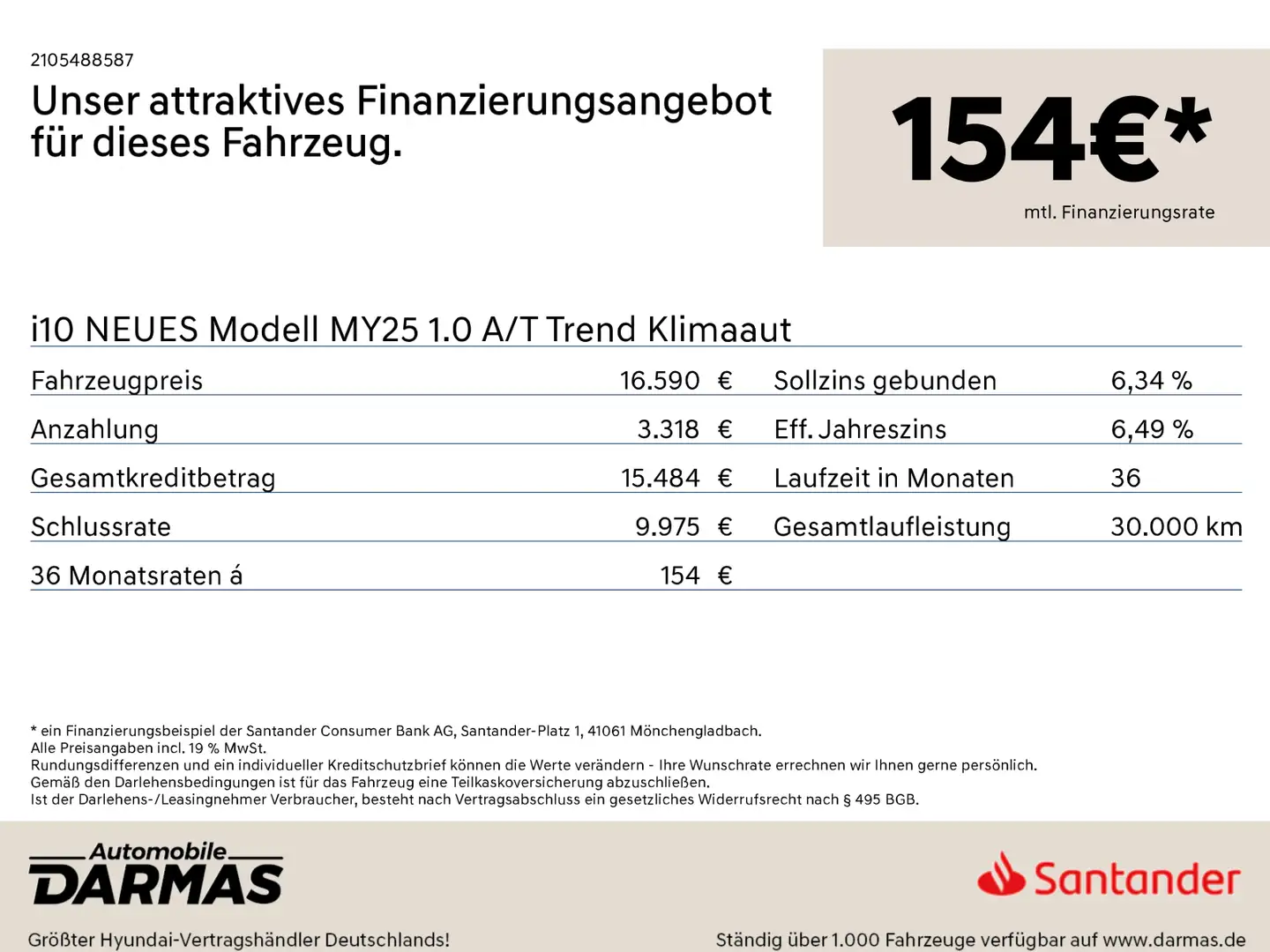 Hyundai i10 i10 NEUES Modell MY25 1.0 A/T Trend Klimaaut Bianco - 2