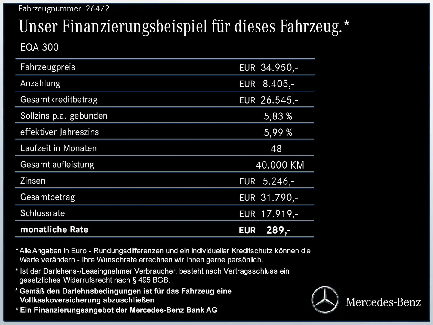 Mercedes-Benz EQA 300 EQA 300 4M AMG/Flex-Bonus" - 2.400 Euro/MBUX/LED Weiß - 2