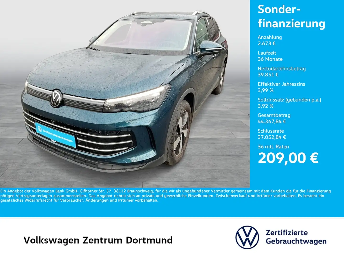 Volkswagen Tiguan 2.0 ELEGANCE 4X4 NEUES MODELL STANDHZ AHK Bleu - 1