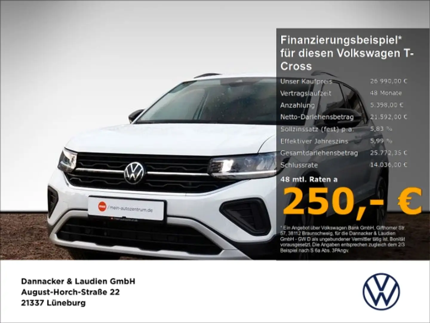 Volkswagen T-Cross GOAL 1.0 l TSI OPF 70 kW (95 PS) 5-Gang Weiß - 1