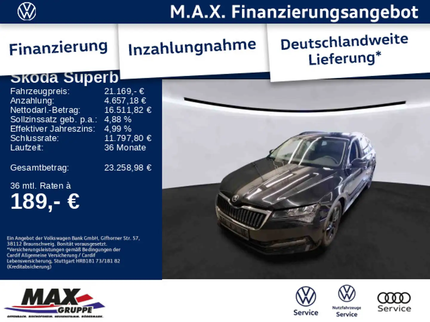 Skoda Superb Combi 2.0 TDI Ambition KAMERA+DAB+NAVI+PD Negro - 1