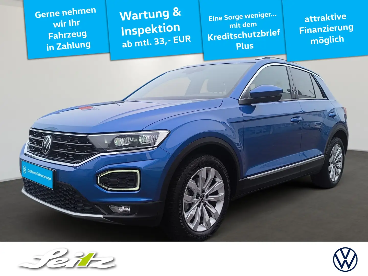 Volkswagen T-Roc 1.5 TSI Sport *AHK*LED*KAMERA*NAVI* Blau - 1