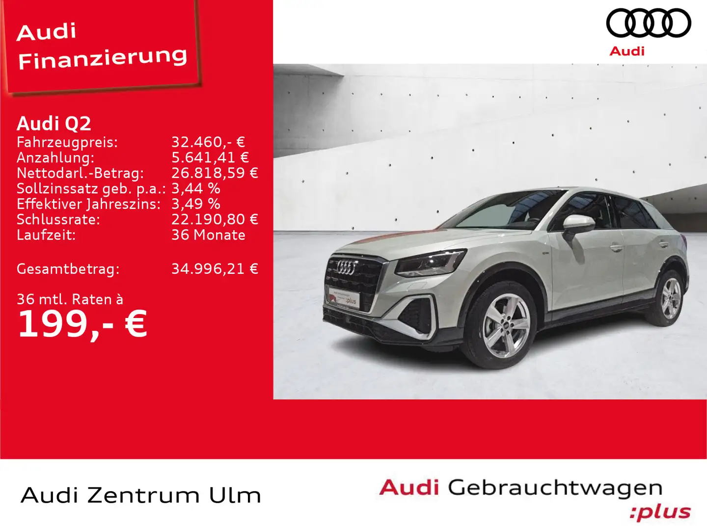 Audi Q2 S-Line 35TFSI AHK LED LEDER NAVI VIRT 5J.GAR. Silber - 1