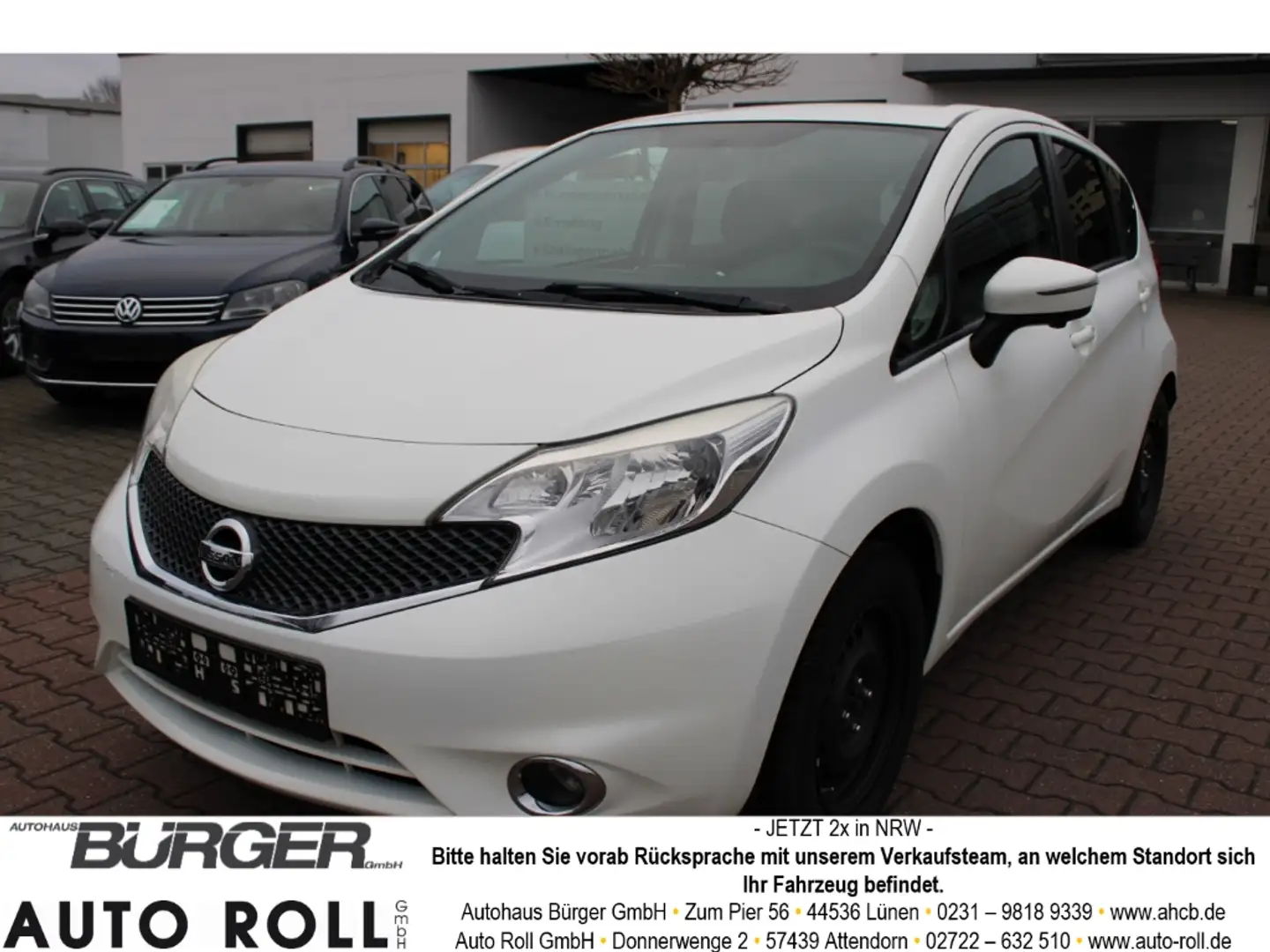 Nissan Note Acenta 1.2 Navi Klima Temp CD AUX USB RDC ESP MAL Weiß - 1