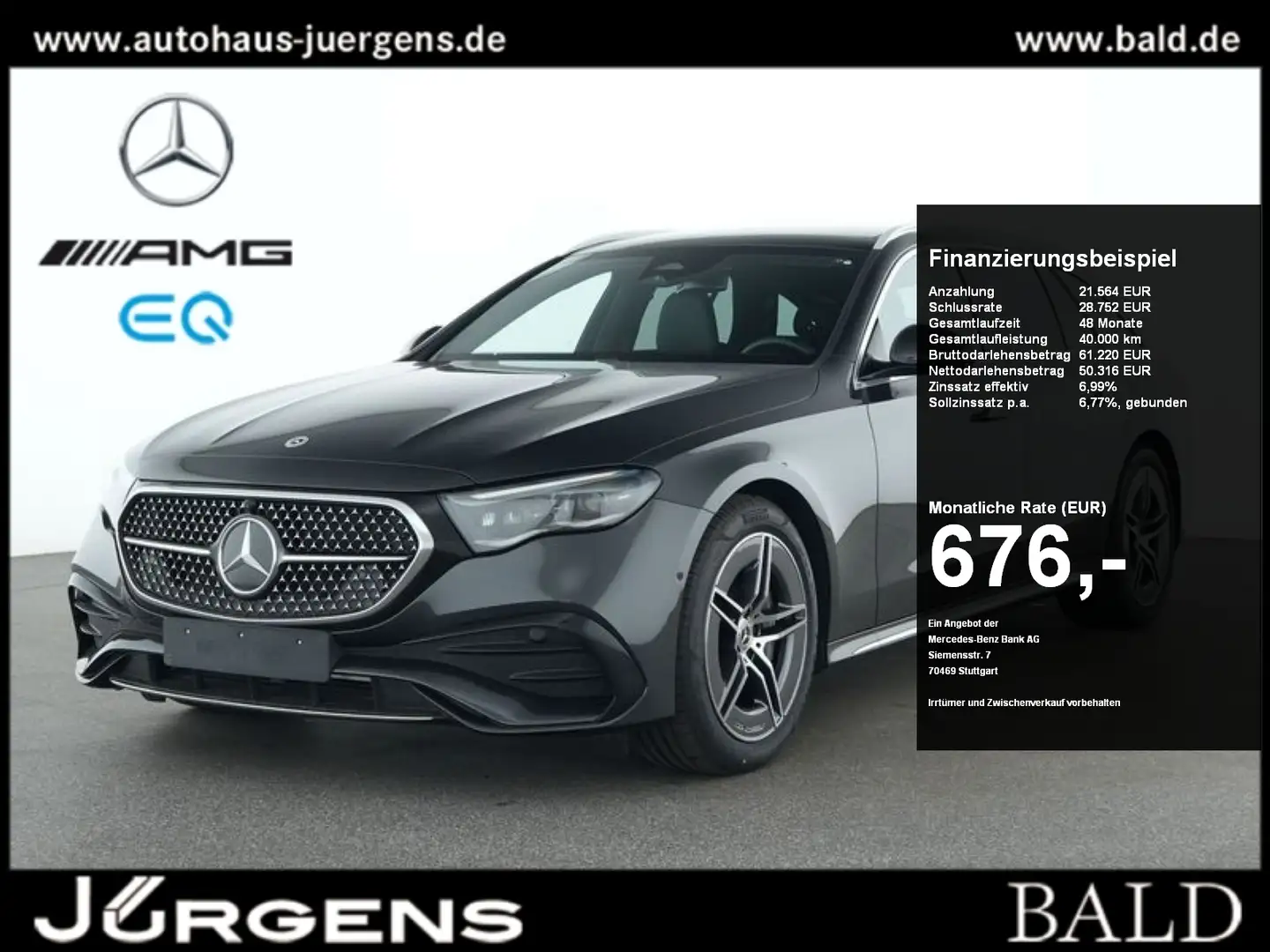 Mercedes-Benz E 450 d 4M T AMG-Sport/DIGITAL/360/Pano/AHK/Totw Gris - 1