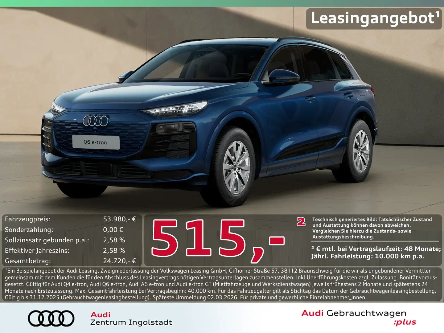 Audi Q6 e-tron TECH LED+ PANO KAM. ACC Blau - 1