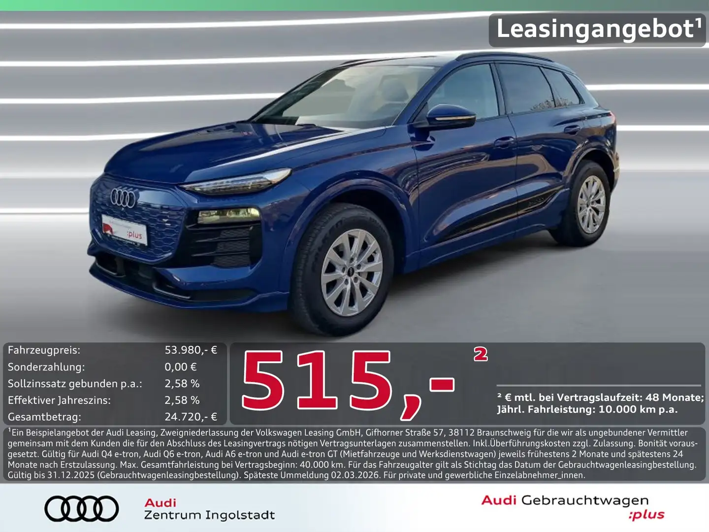Audi Q6 e-tron TECH LED+ PANO KAM. ACC Blau - 1