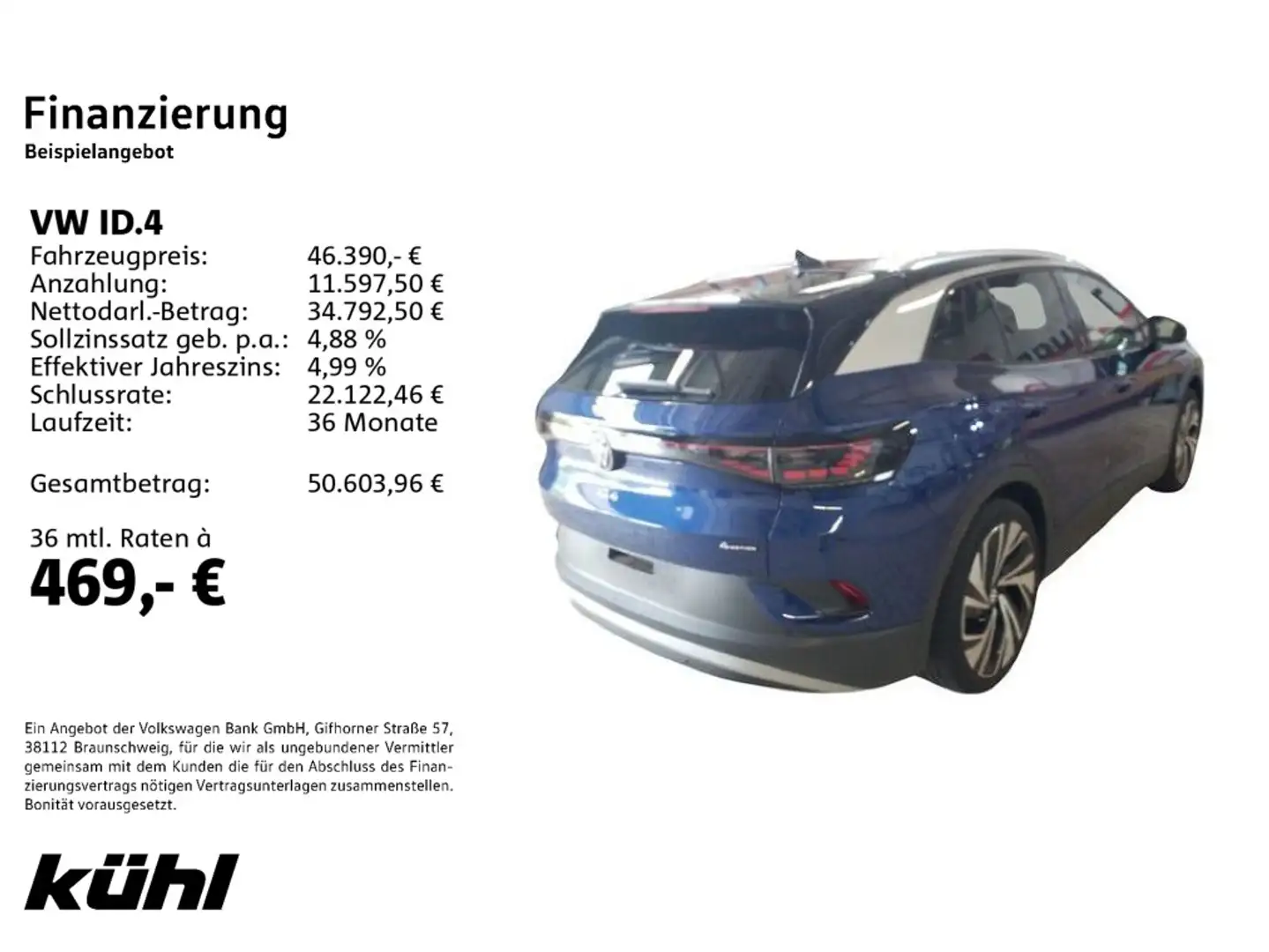 Volkswagen ID.4 Pro 4M IQ.Light/ACC/DCC/360°/App/Navi/AHK Blau - 2