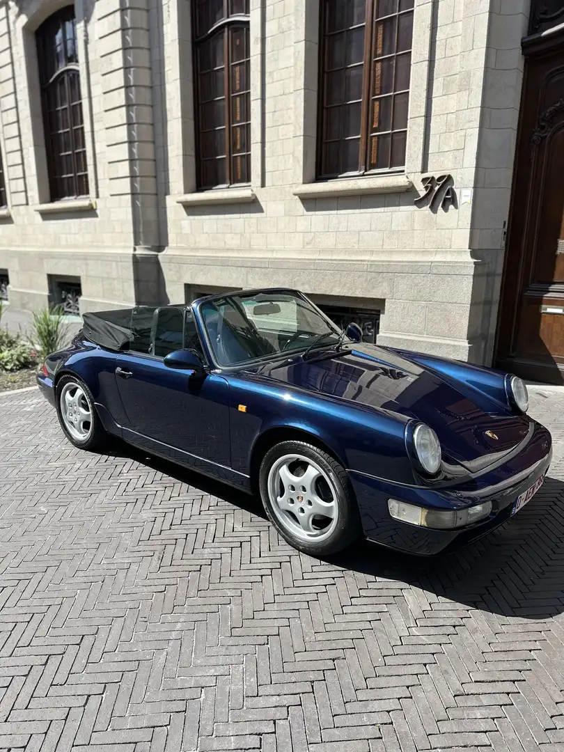 Porsche 964 911 Carrera 2 Cabriolet Bleu - 2