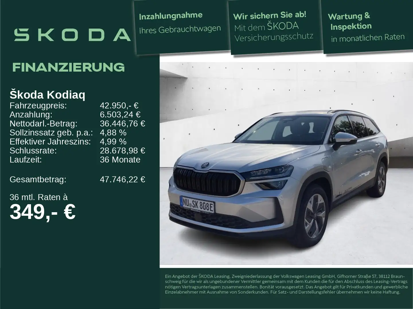 Skoda Kodiaq Selection 1.5 TSI iV AHK MATRIX NAVI SHZ Silber - 1