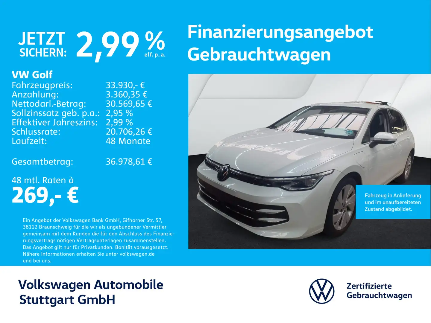 Volkswagen Golf Style 1.5 TSI DSG Navi Kamera AHK ACC LED Weiß - 1
