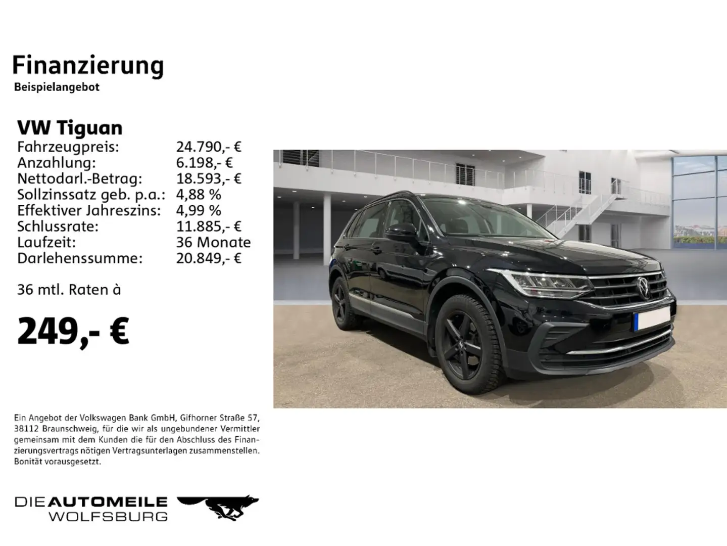 Volkswagen Tiguan 1.5 TSI DSG Life STANDHZ/AHK/LED Schwarz - 2