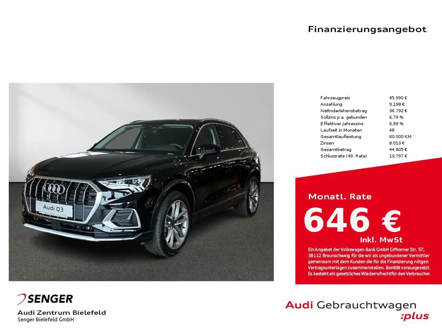 Audi Q3 advanced 35 TDI Digitales Cockpit Kamera LED Negru - 1