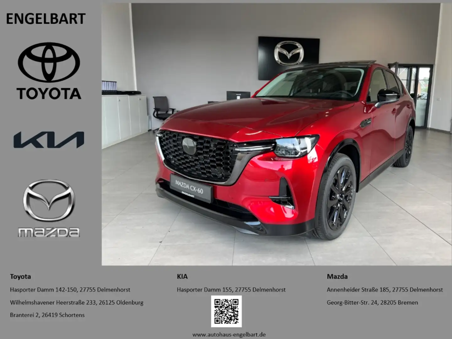 Mazda CX-60 3.3 Homura Folierung Panorama BOSE Leder Folierung Rood - 1