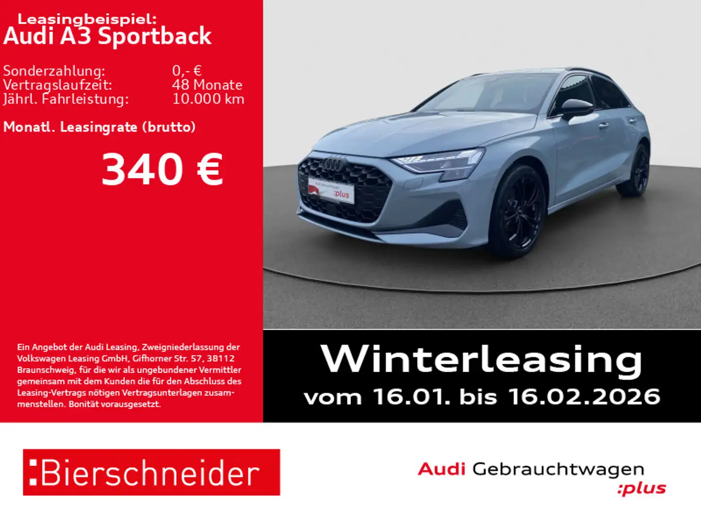Audi A3 30 TFSI advanced 18 AHK LED CAM ACC Grau - 1