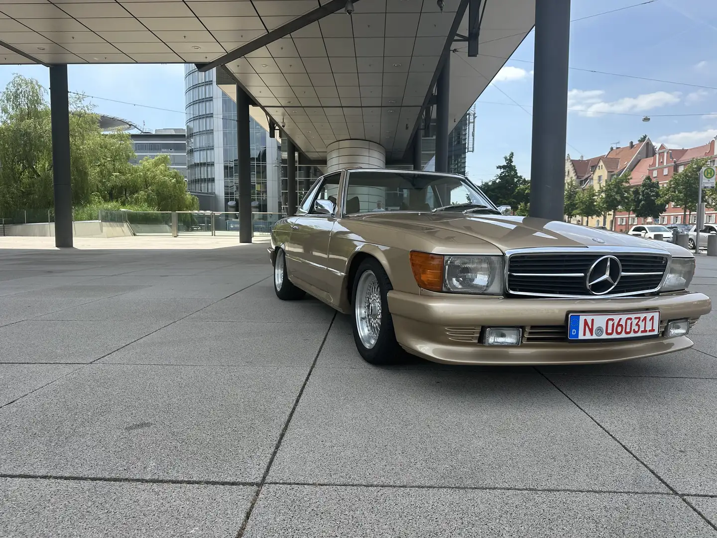 Mercedes-Benz SL 350 1.Hd, SH, WGA 2+, allesOriginal, H-neu, body kit Gold - 1